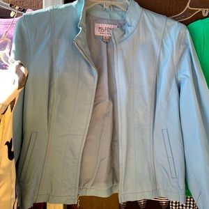 Carolina blue genuine leather jacket